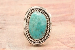 Artie Yellowhorse Genuine Kingman Turquoise Sterling Silver Ring
